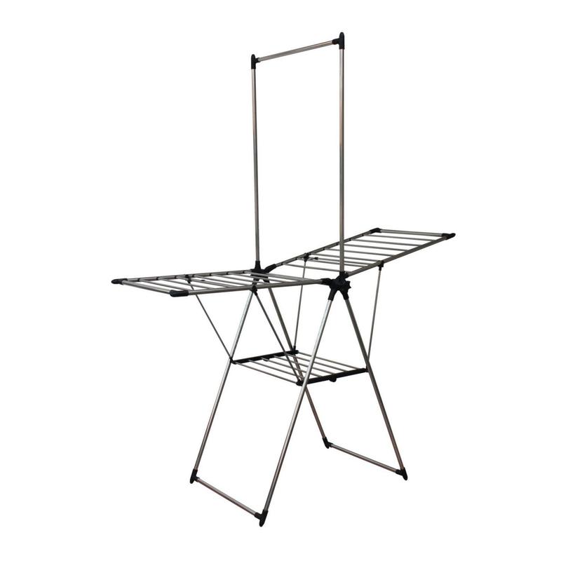 Varal de Chão Aço Inox Duplo 156x70x201cm Kleine Wolke - Varal de